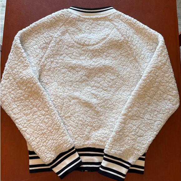 Carolina Panthers New Era Sherpa Bomber Jacket – Cream – Women’s S - Picture 6 of 8